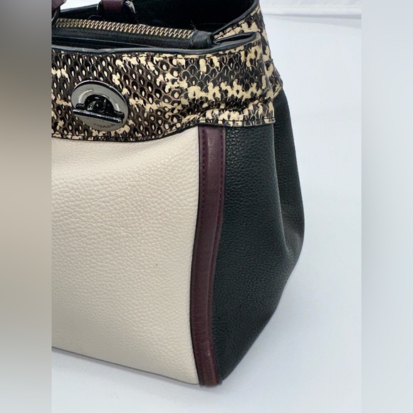 COACH Turnlock Edie Carryall 11874 Colorblock Snakeskin & Pebble Leather EUC - Picture 12 of 12